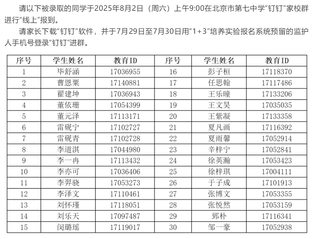 北京市第七中学2025年“1+3”培养实验录取公告-1.png